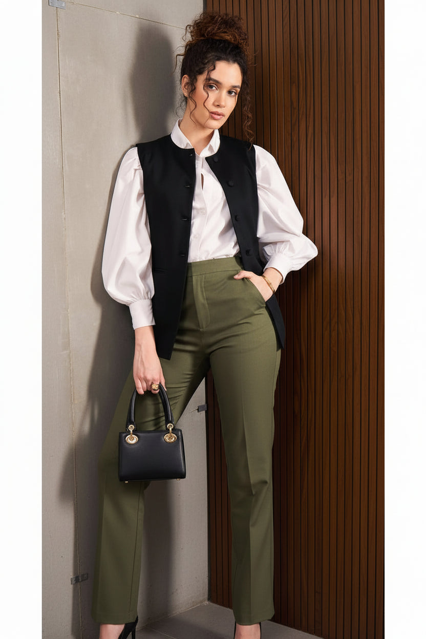 Black Front Pocket Top