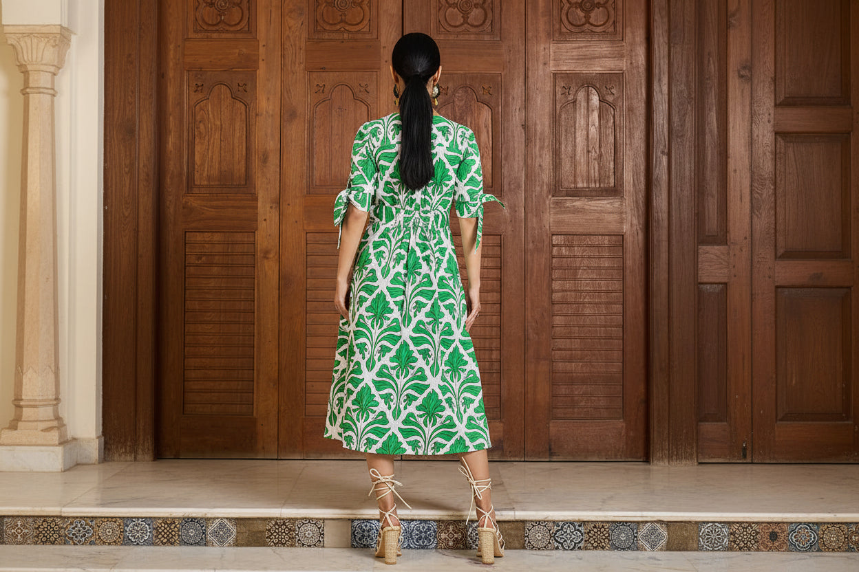 Green Abstract Midi