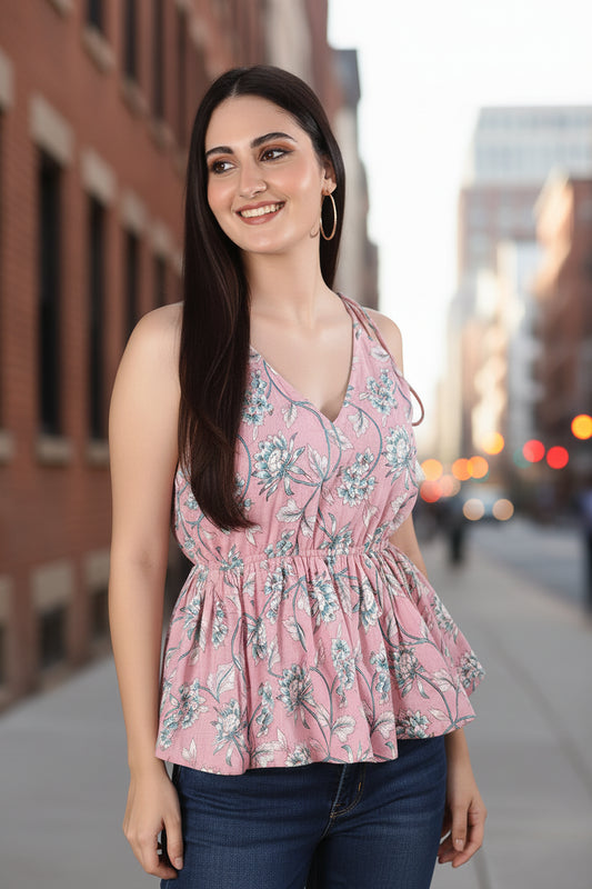 Pink Peplum Top