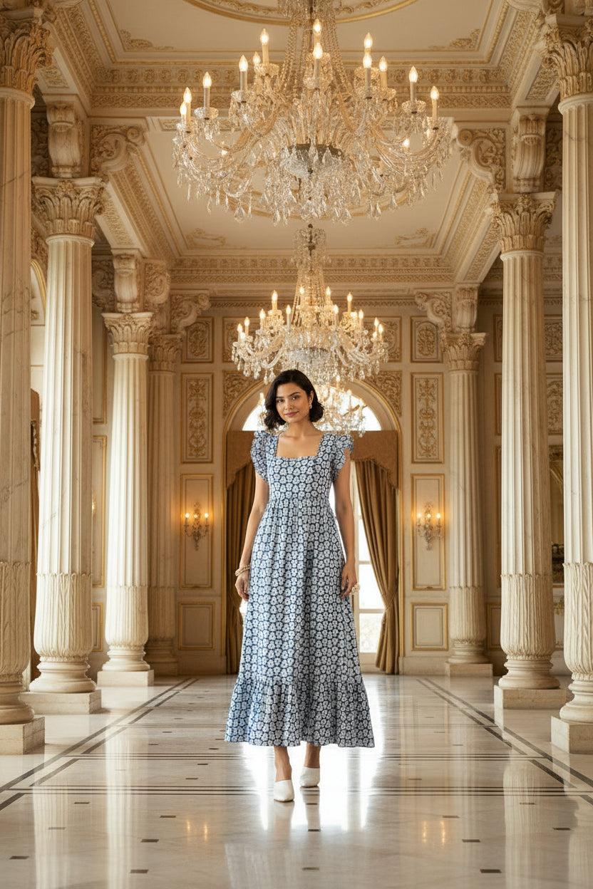 Blue Back-Knot Maxi