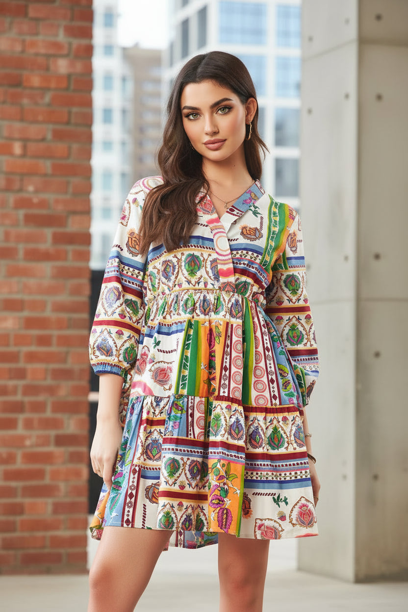 Boho Multi-Patch Dress