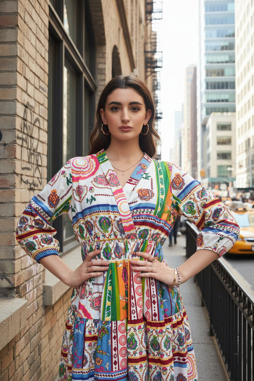 Boho Multi-Patch Dress