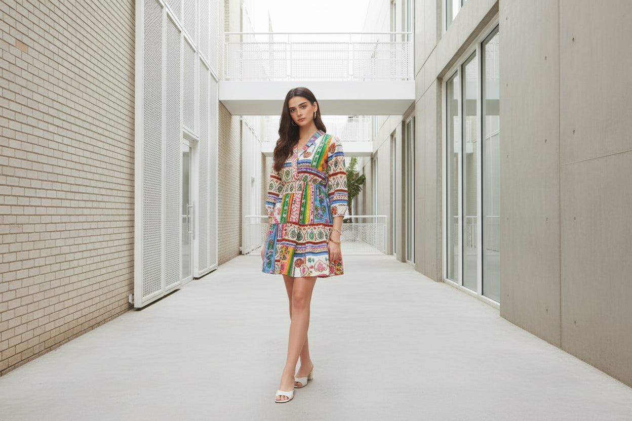 Boho Multi-Patch Dress