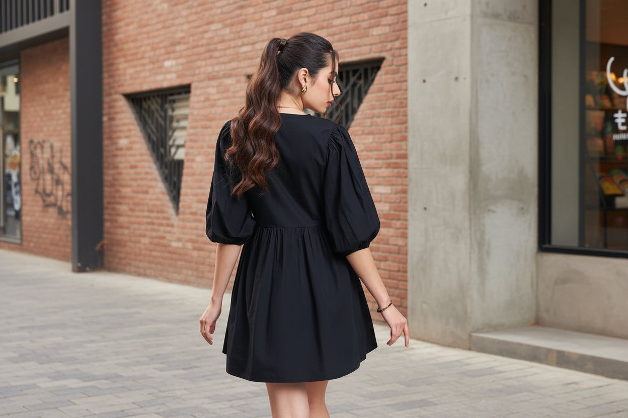 Black Solid Dress