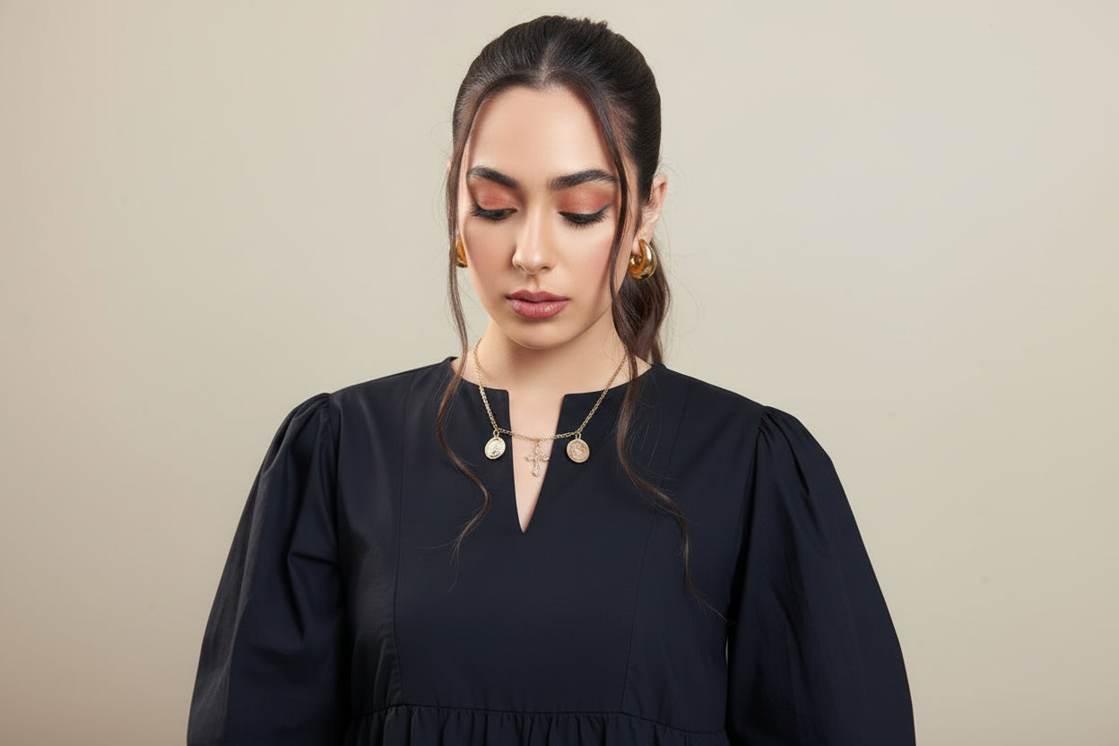 Black Solid Dress