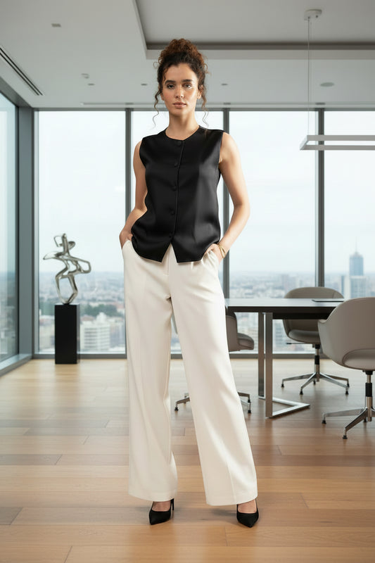 Black Front Pocket Top