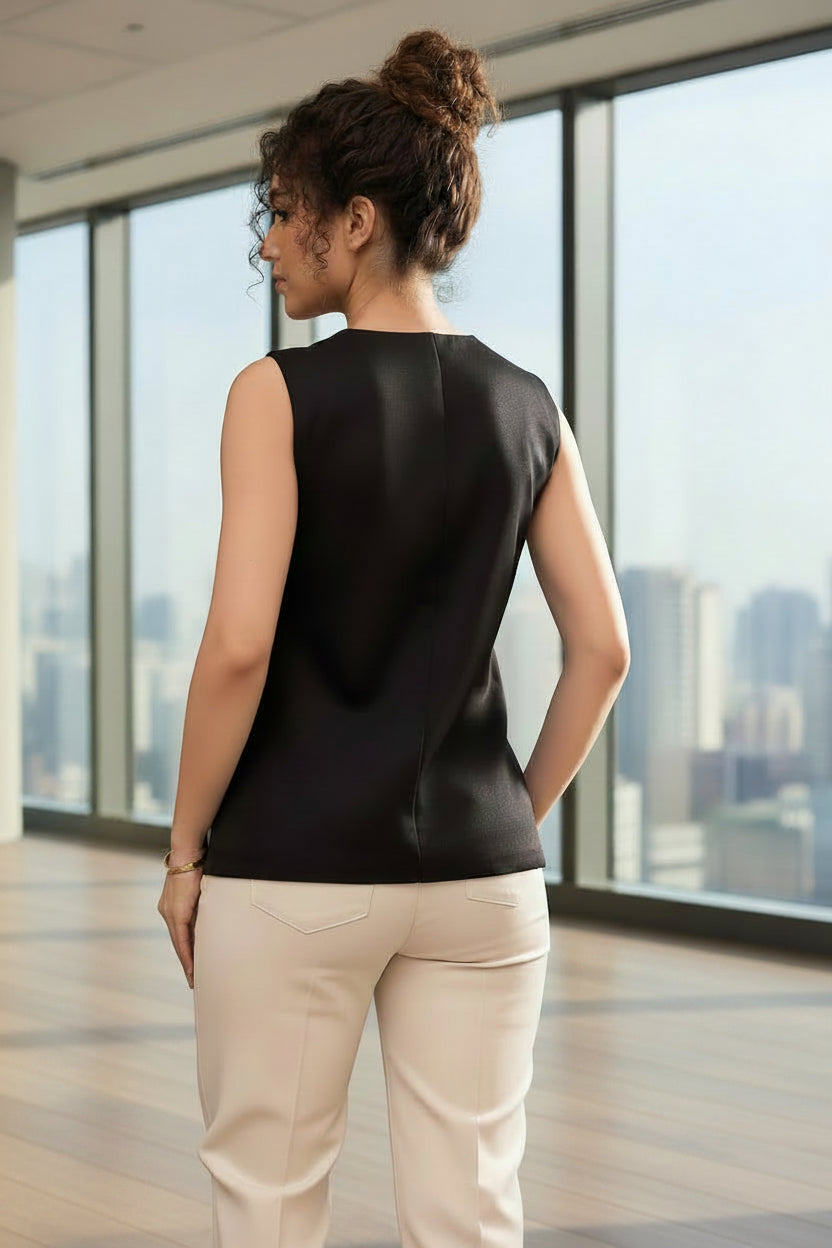 Black Front Pocket Top