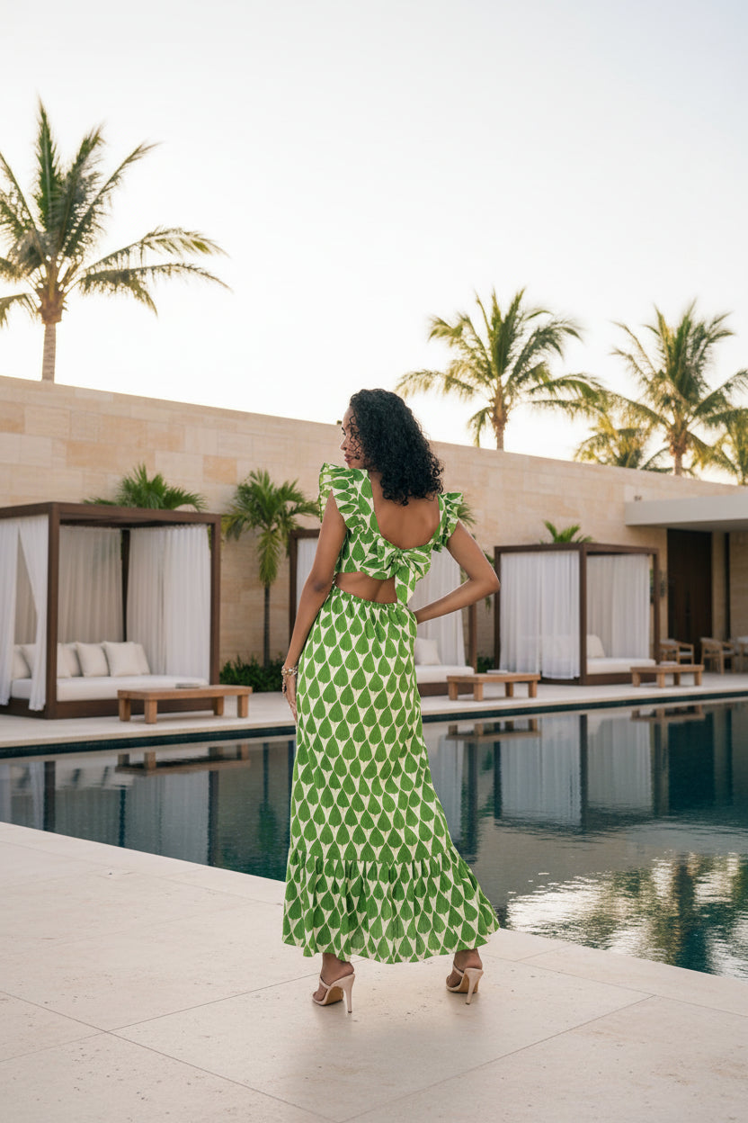 Green Back-Knot Maxi
