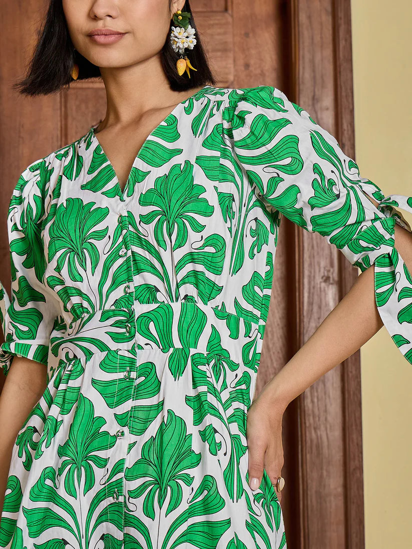 Green Abstract Midi