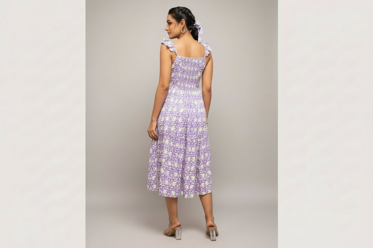 Purple Floral Midi