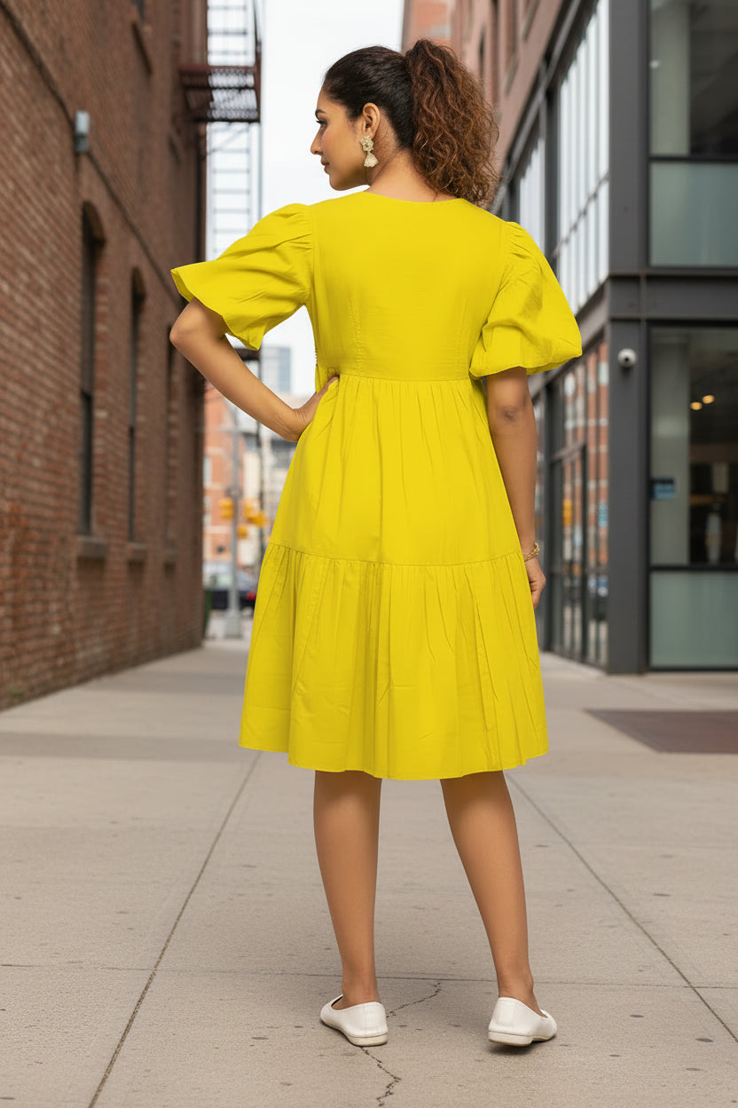 Yellow Skater Dress