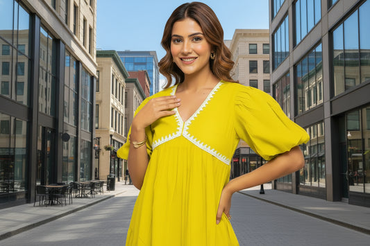 Yellow Skater Dress