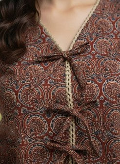 Maroon Boho Bow Top