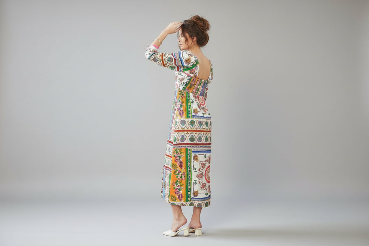 Boho Patch Slit Midi