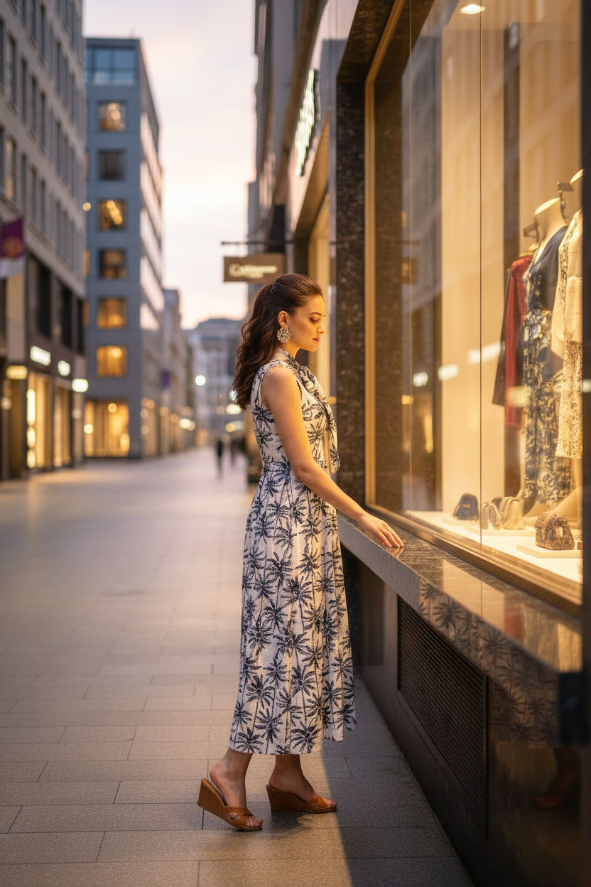 Off White Front Knot Midi