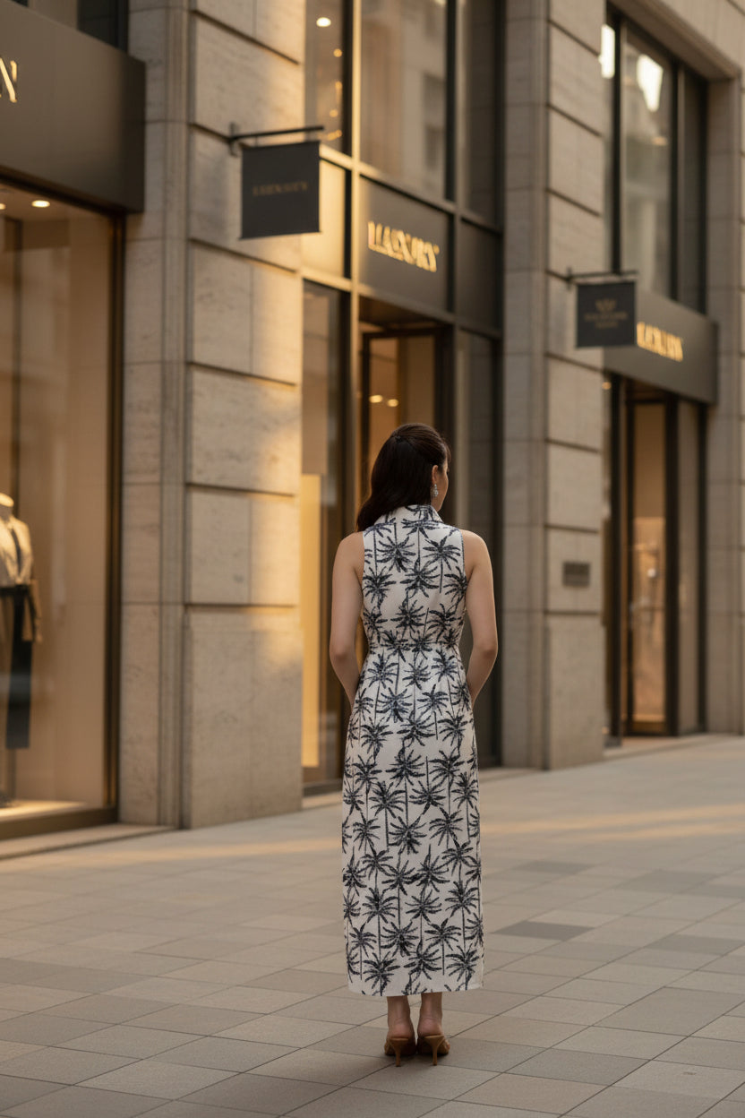 Off White Front Knot Midi