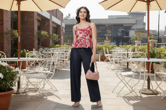 Pink Floral Spaghetti Top