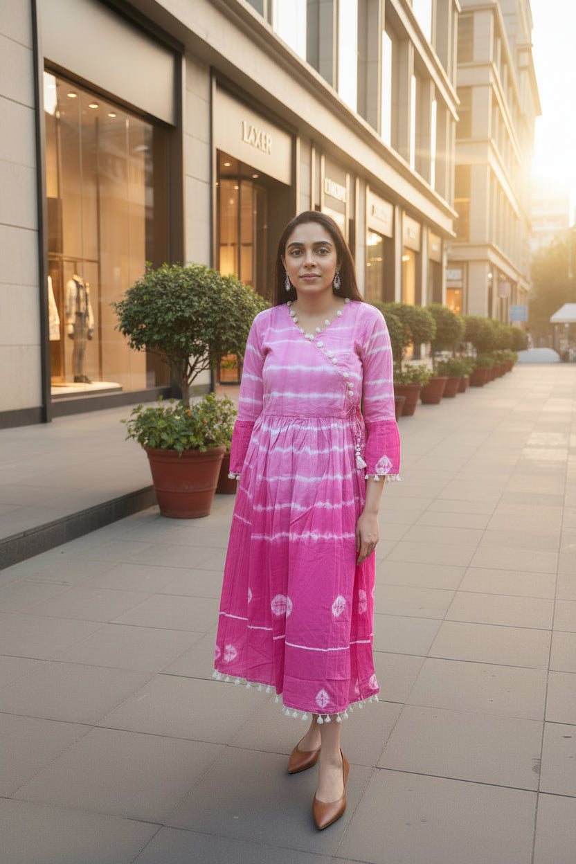 Pink Tie-Dye Dress