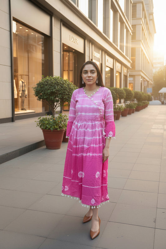 Pink Tie-Dye Dress