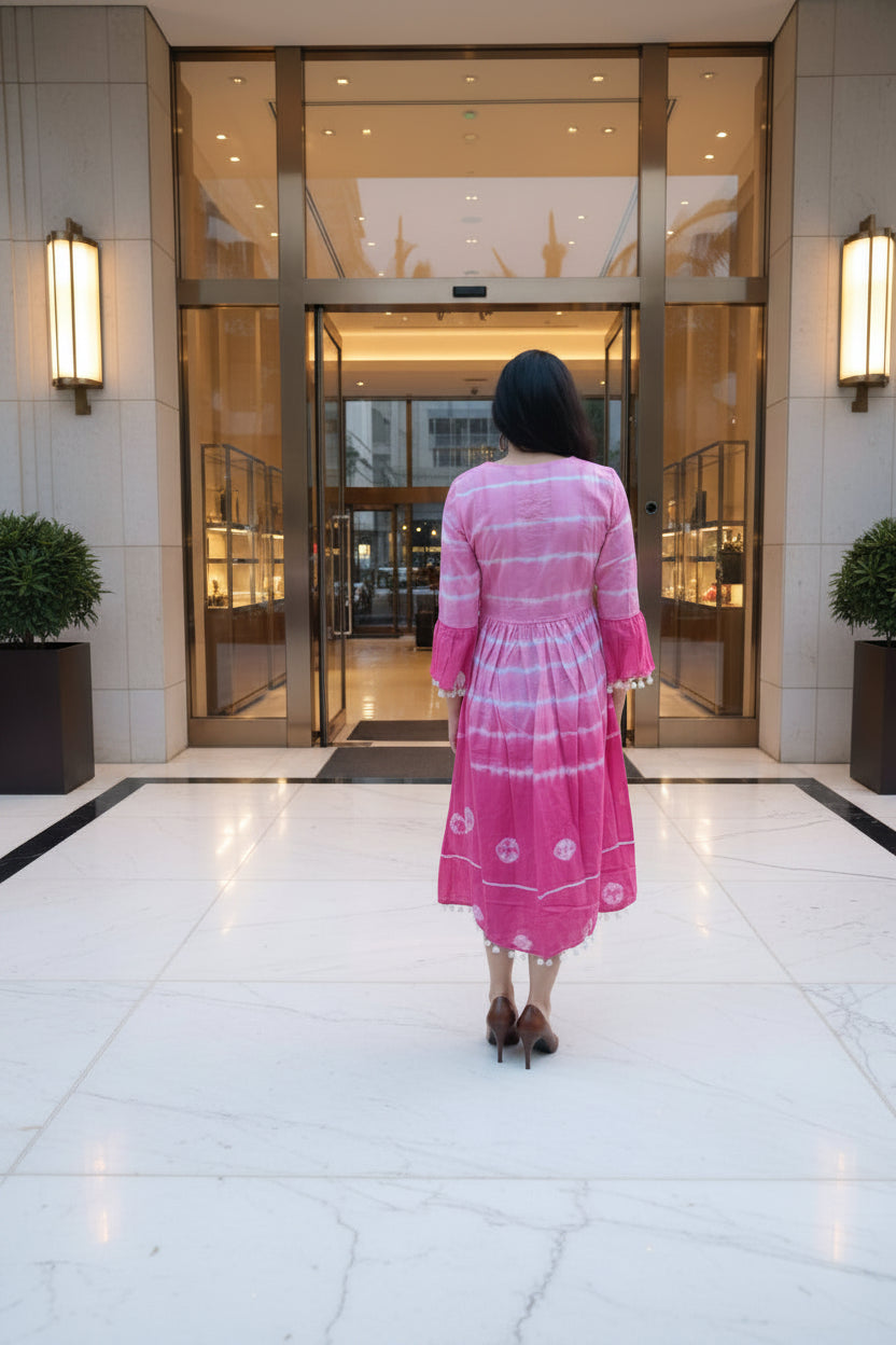 Pink Tie-Dye Dress