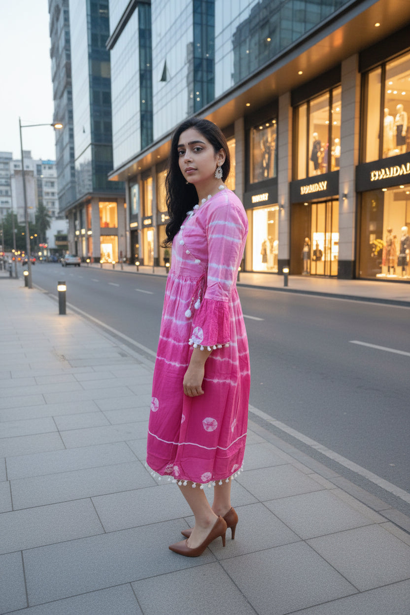 Pink Tie-Dye Dress