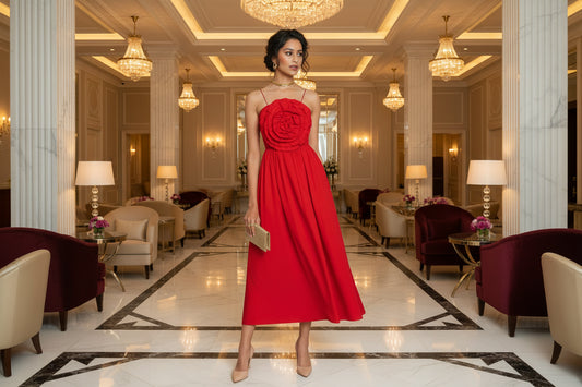 Red Rose Spaghetti Maxi
