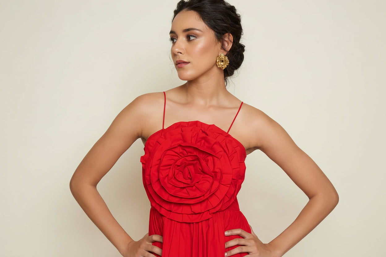 Red Rose Spaghetti Maxi