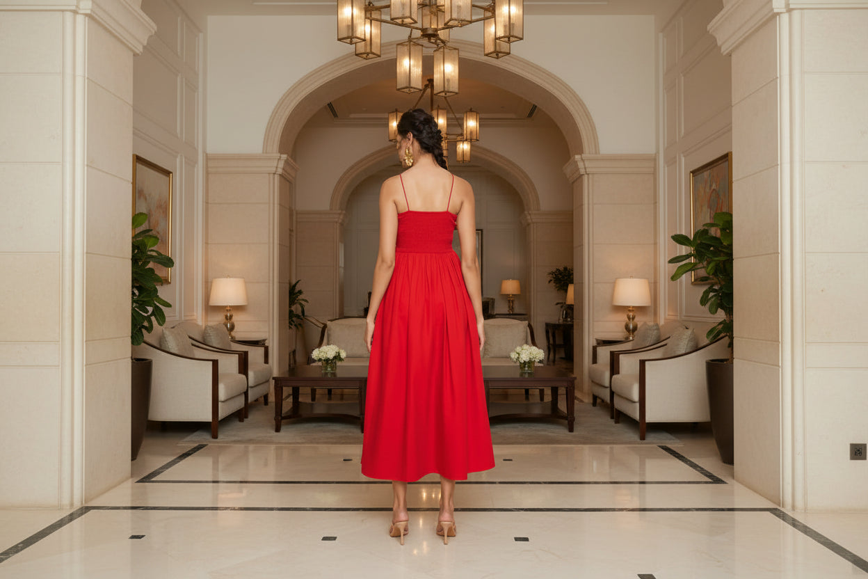 Red Rose Spaghetti Maxi