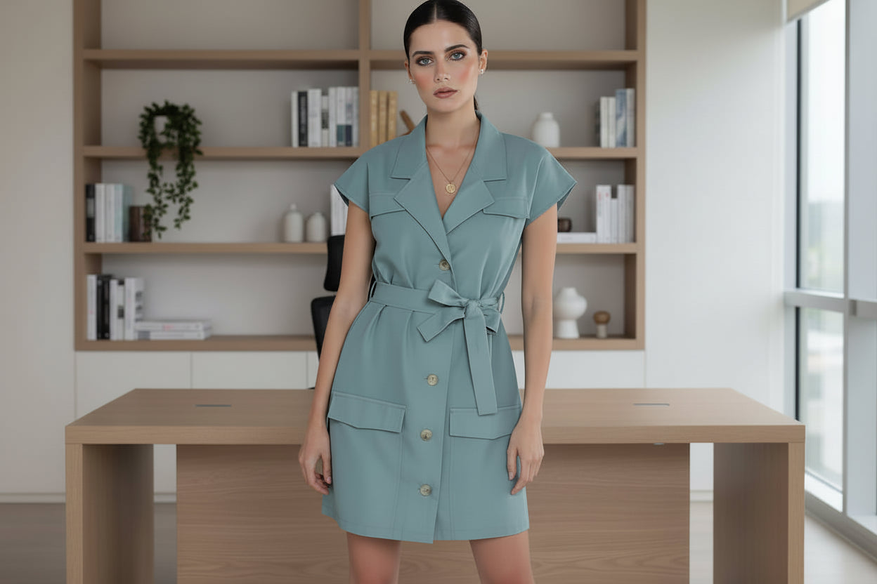 Sea Green Blazer Dress