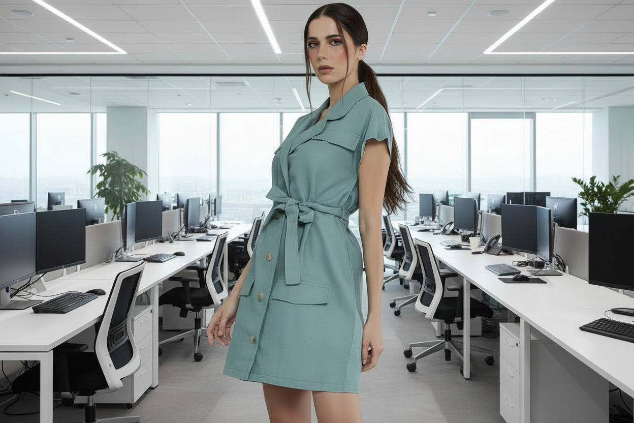 Sea Green Blazer Dress