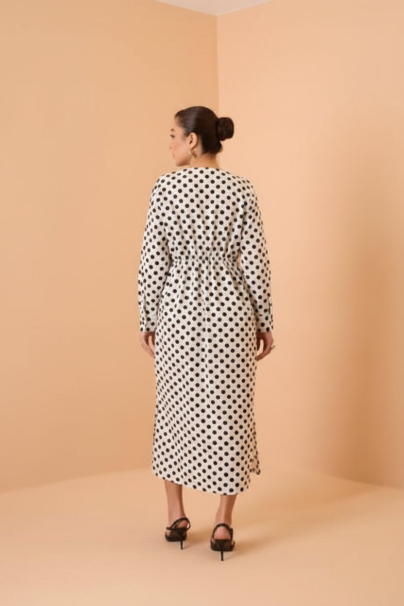 White Polka Shirt Dress