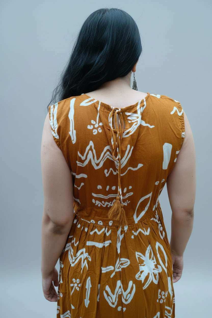 Brown Abstract Maxi