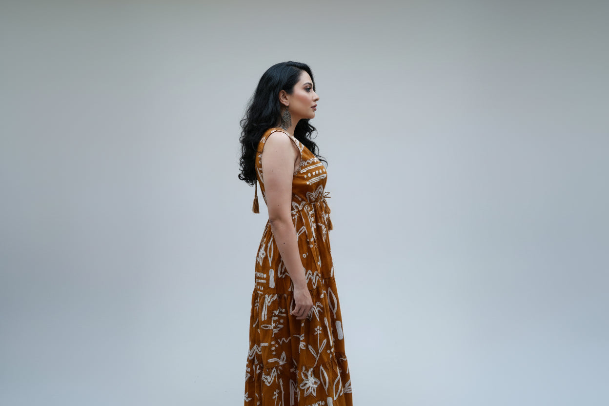 Brown Abstract Maxi