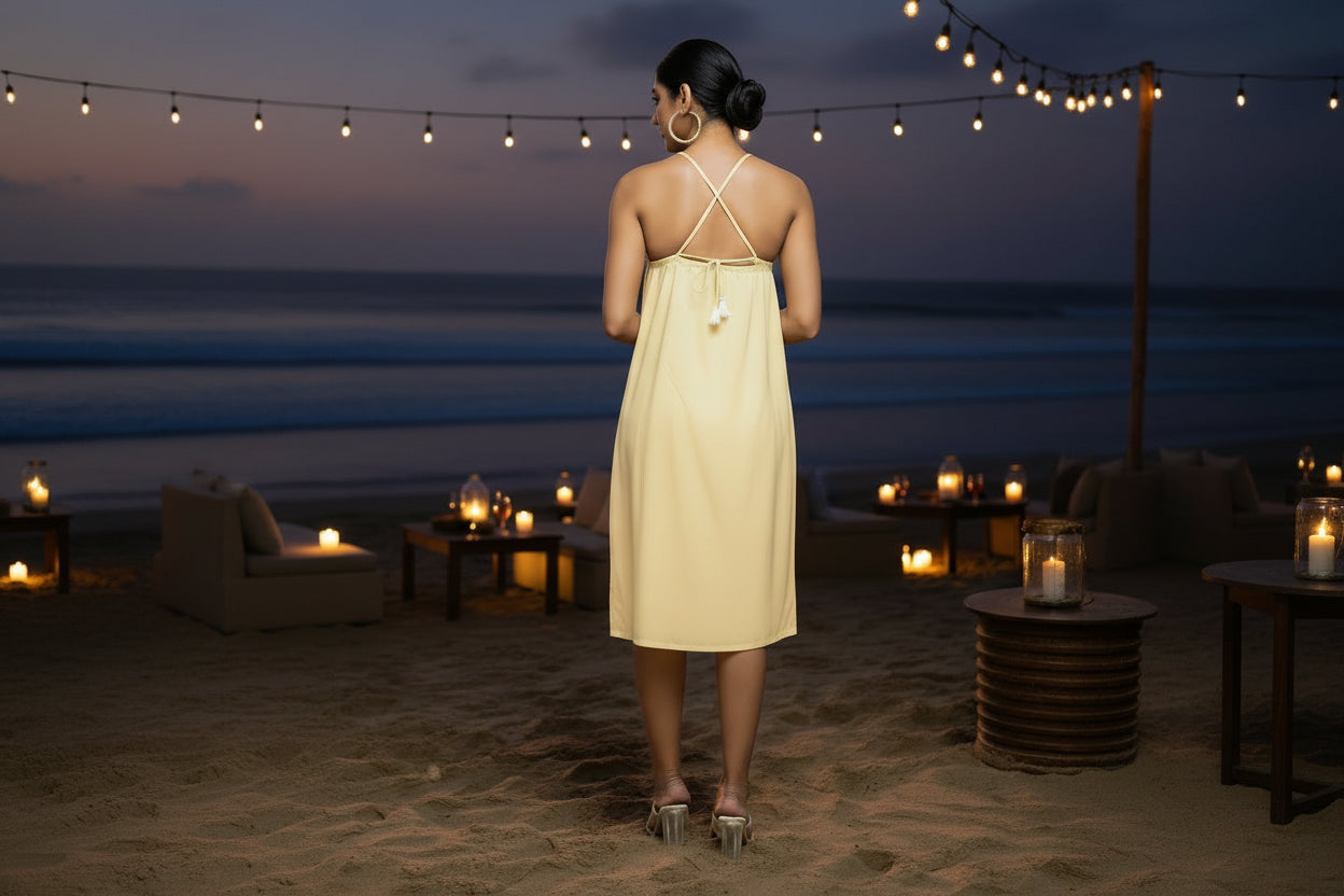 Yellow Schifli Dress