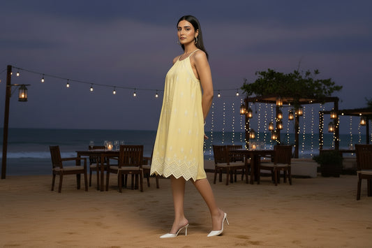 Yellow Schifli Dress
